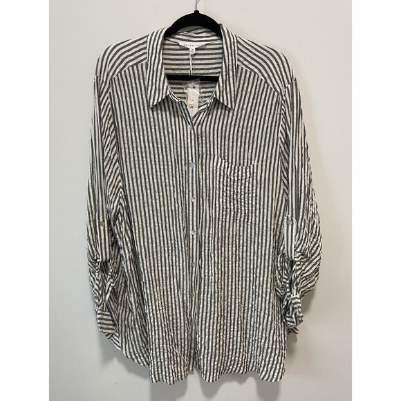 Jane and Delancey Tops - Jane and Delancey Blouse Top 2X BlueWhite Stripe Preppy Beachy Summer Cruise NWT